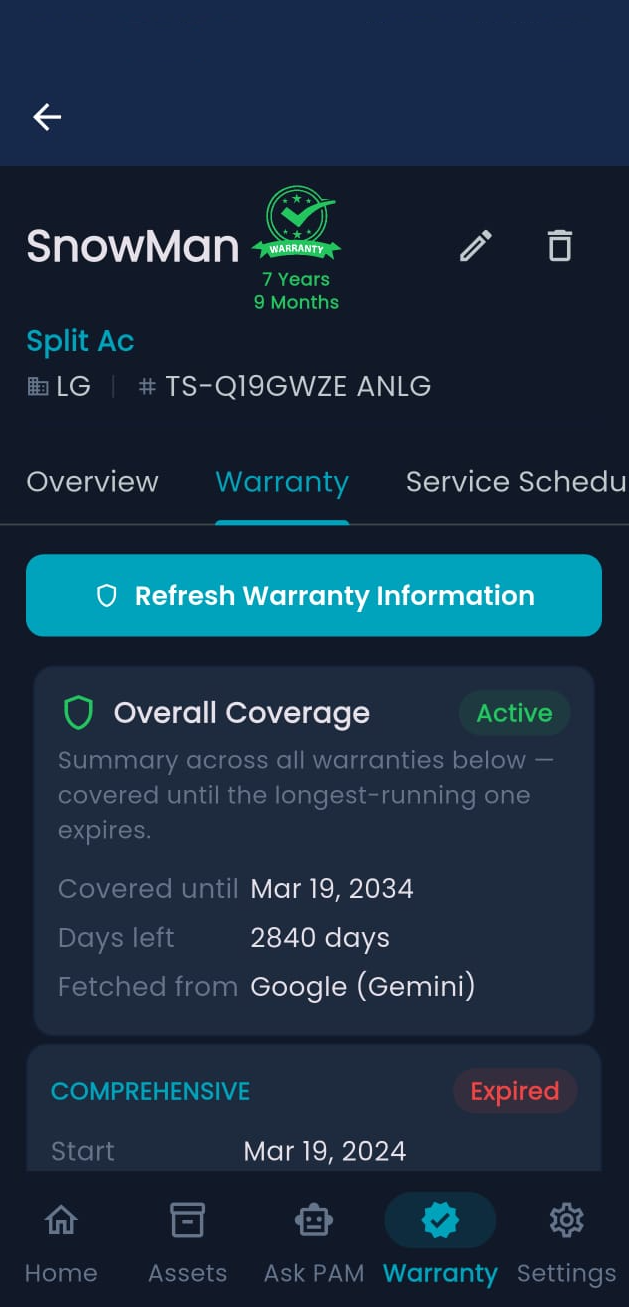 Warranty tracking